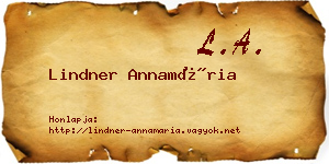 Lindner Annamária névjegykártya