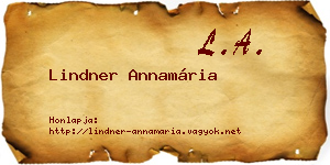 Lindner Annamária névjegykártya